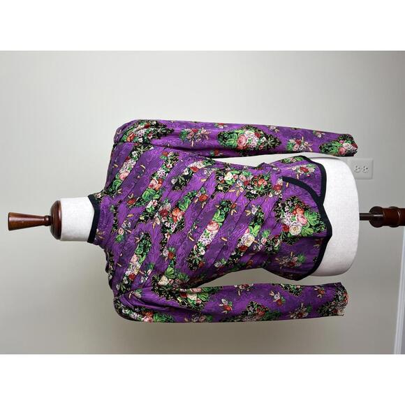 Tops - Vintage Richard Warren Floral Mandarin Collar Jacket Size 6